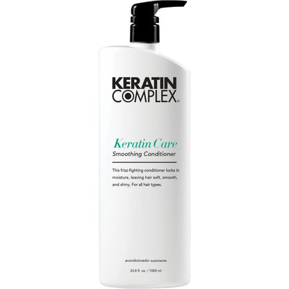 Keratin Complex Keratin Care Smoothing Conditioner back label close up in Pasadena hair salon