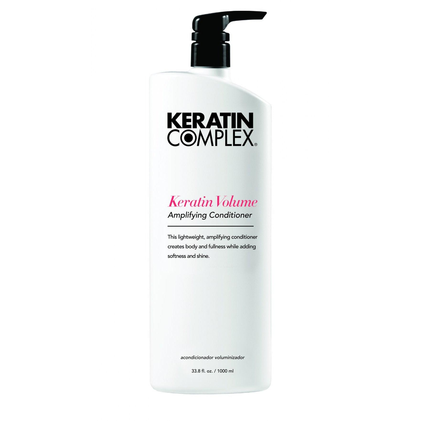 Keratin Complex Volume Amplifying Conditioner detail shot label for hair care