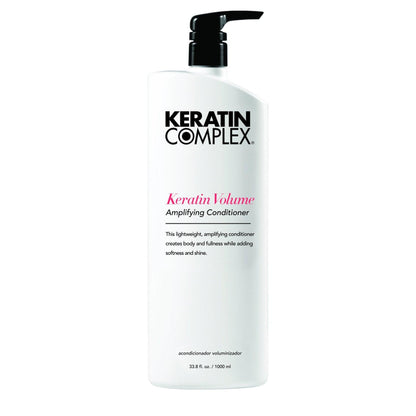Keratin Complex Volume Amplifying Conditioner detail shot label for hair care