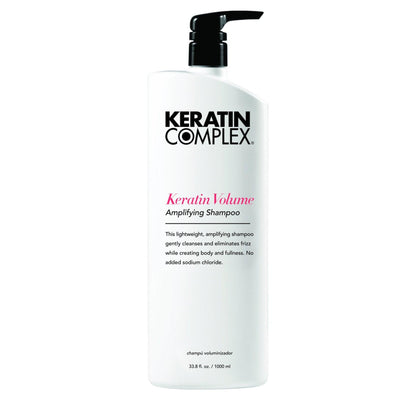 Keratin Complex Volume Amplifying Shampoo close up label shot at Bokaos Aveda Salon