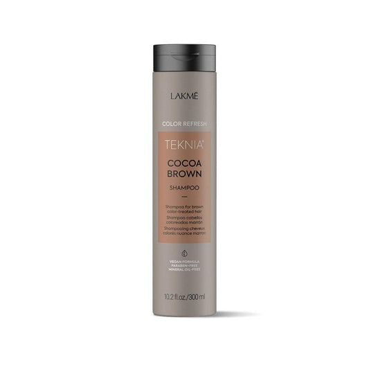 Lakme Teknia Cocoa Brown Refresh Shampoo 10.1oz bottle at Pasadena hair salon