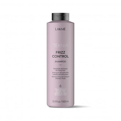Lakme Teknia Frizz Control Shampoo label close up Pasadena hair care product