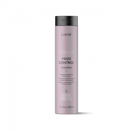 Lakme Teknia Frizz Control Shampoo front bottle at Pasadena Aveda hair salon