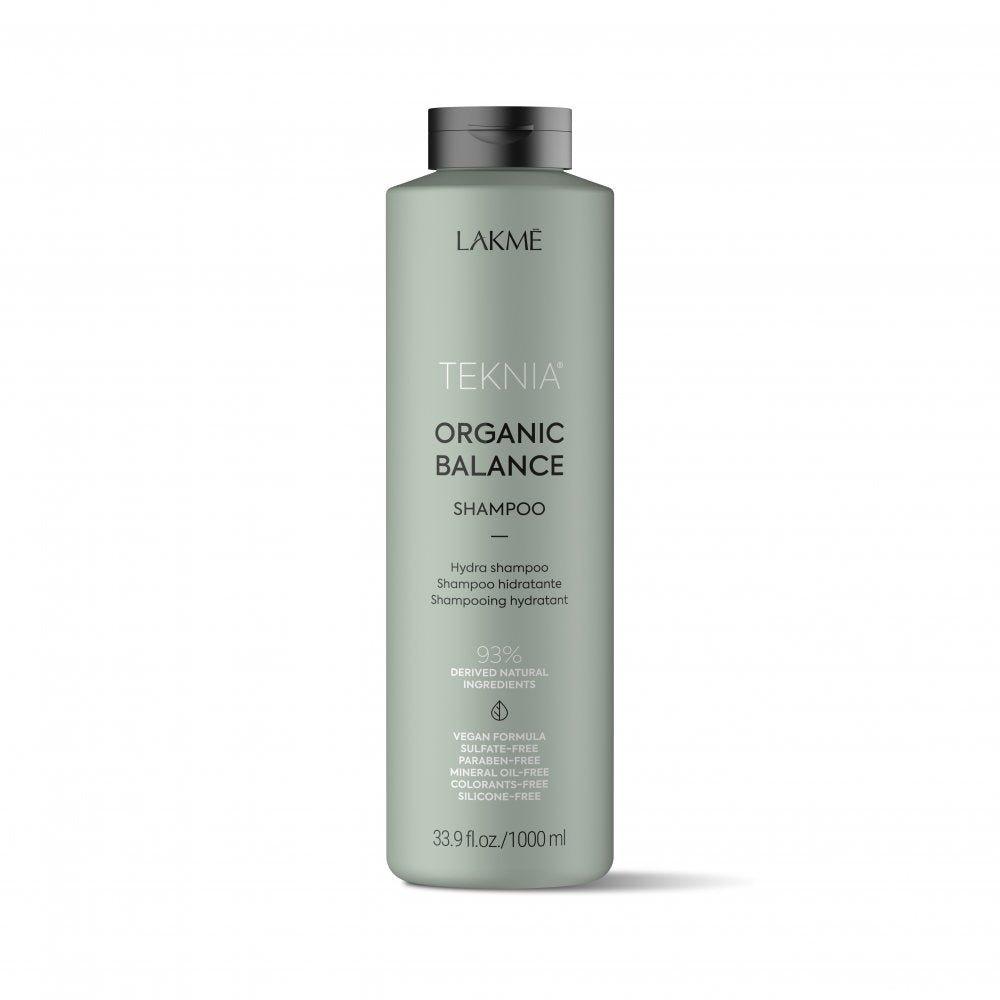 Lakme Teknia Organic Balance Shampoo detail shot of bottle design Pasadena salon