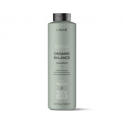 Lakme Teknia Organic Balance Shampoo detail shot of bottle design Pasadena salon