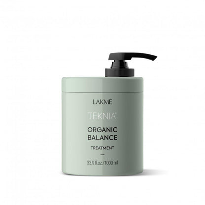 Lakme Teknia Organic Balance Treatment label close up in Pasadena hair salon