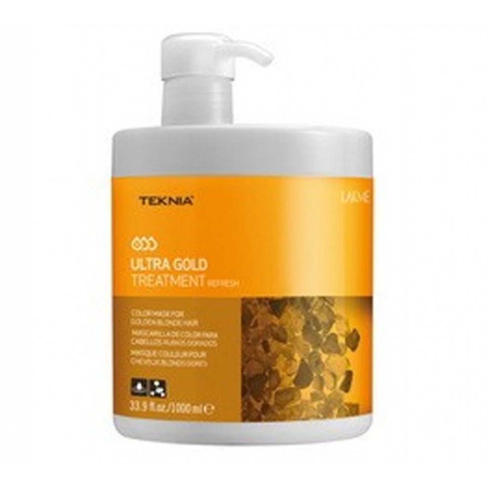 Lakme Teknia Ultra Gold Treatment close up label in Pasadena hair salon