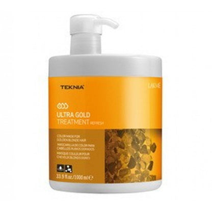 Lakme Teknia Ultra Gold Treatment close up label in Pasadena hair salon