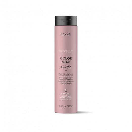Lakme Teknia Color Stay Shampoo front bottle at Pasadena Aveda hair salon