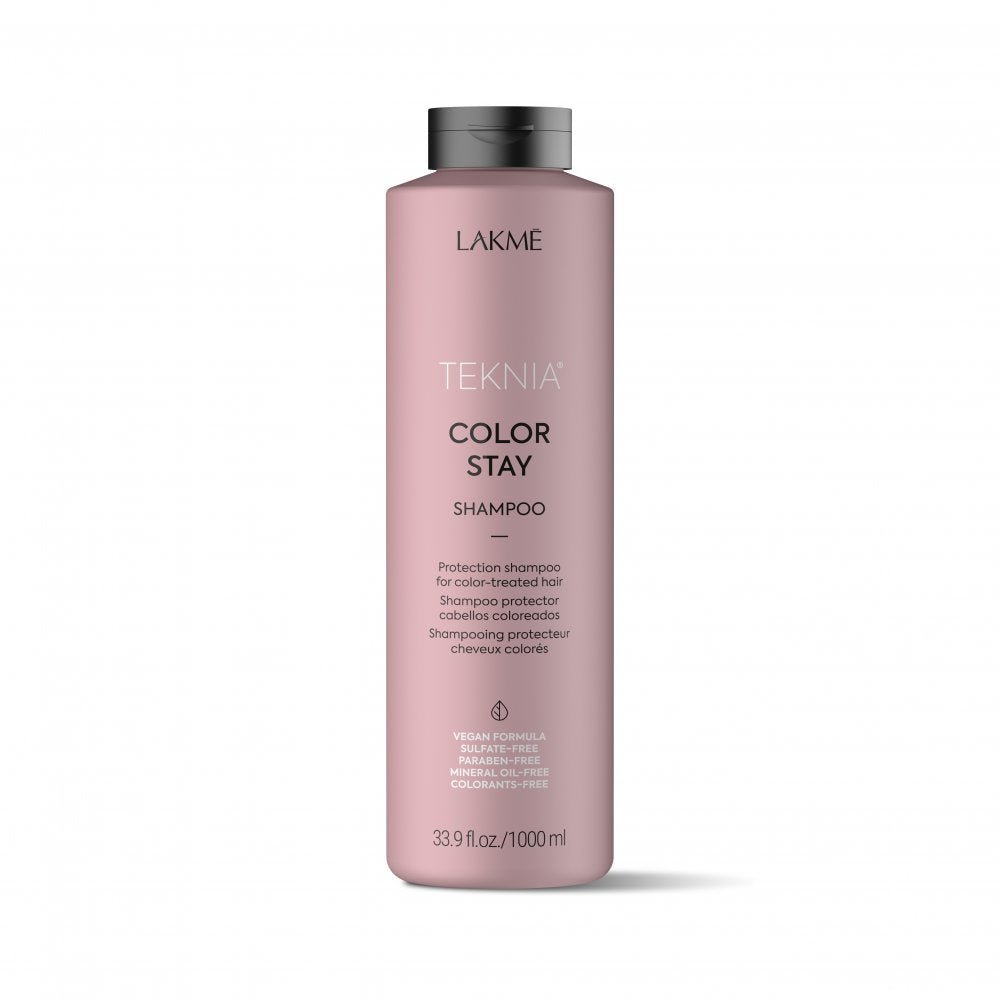 Lakme Teknia Color Stay Shampoo label detail shot Pasadena hair care product