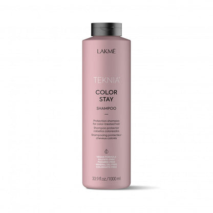 Lakme Teknia Color Stay Shampoo label detail shot Pasadena hair care product