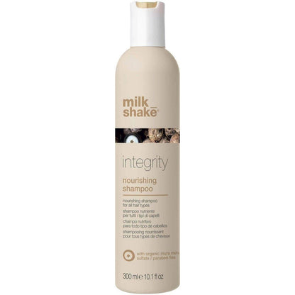 Milk Shake Integrity Nourishing Shampoo bottle front view for hair care at Pasadena salon