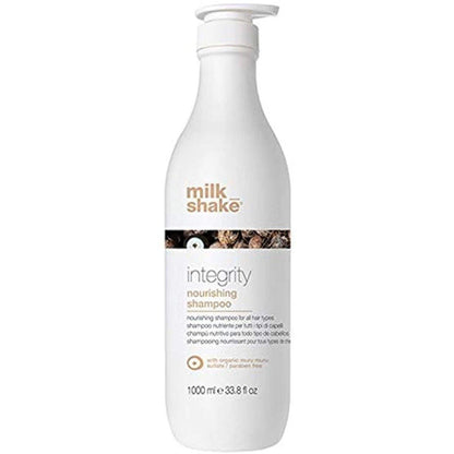 Milk Shake Integrity Nourishing Shampoo back label close-up at Pasadena Aveda hair salon