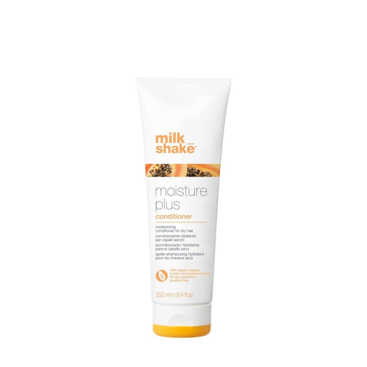 Milk Shake Moisture Plus Conditioner bottle front view for hair care at Pasadena Aveda salon