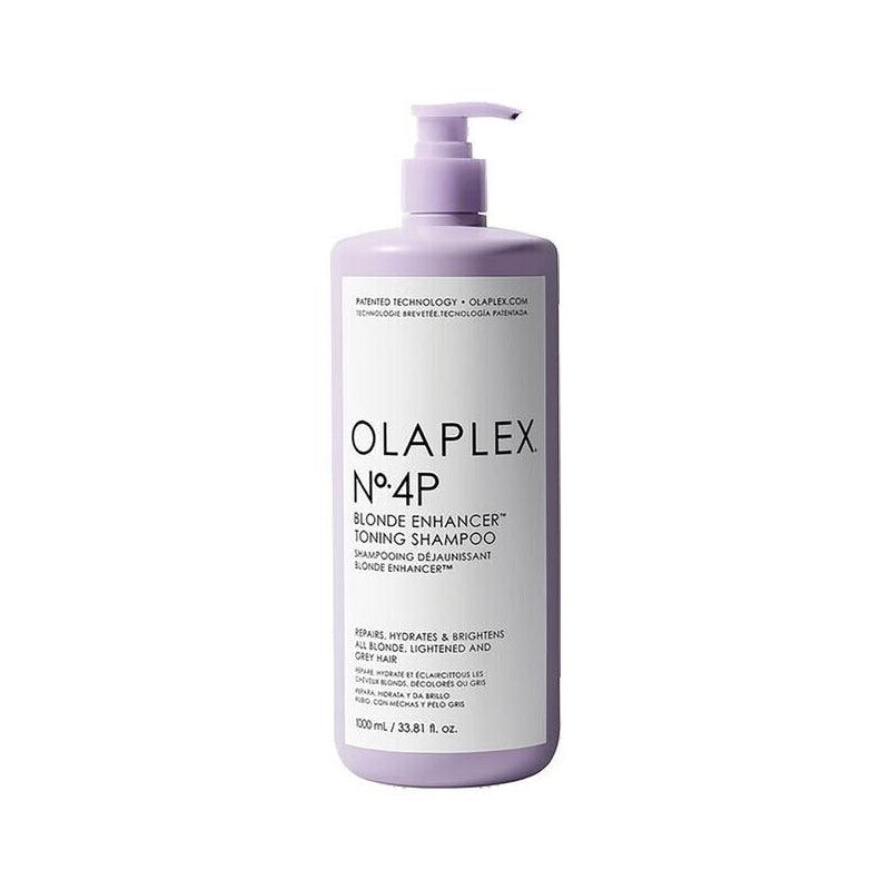 Olaplex No. 4P Blonde Enhancer Toning Shampoo 33.8oz bottle for blonde hair toning Pasadena salon