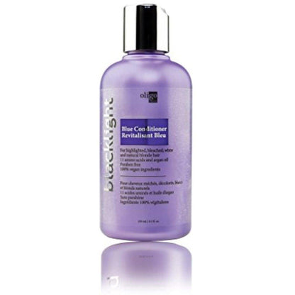 Oligo Blacklight Blue Conditioner front bottle for color protection at Pasadena Aveda salon