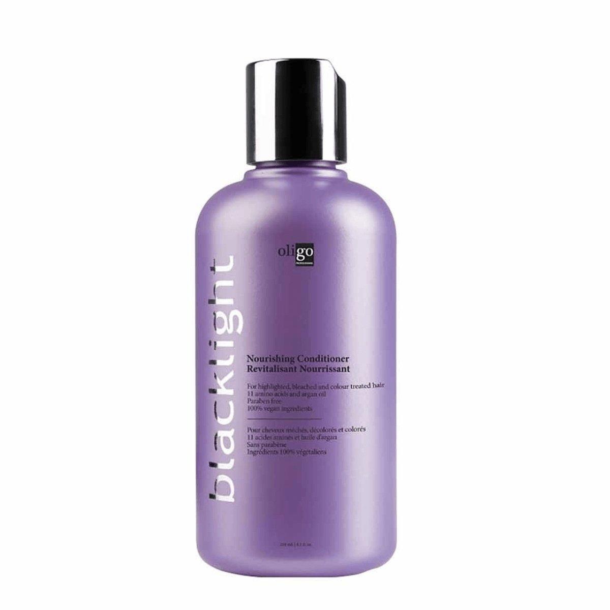 Oligo Blacklight Nourishing Conditioner bottle for soft hair care at Pasadena Aveda salon