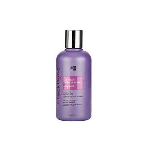 Oligo Blacklight Violet Conditioner front bottle for violet color care at Pasadena Aveda salon