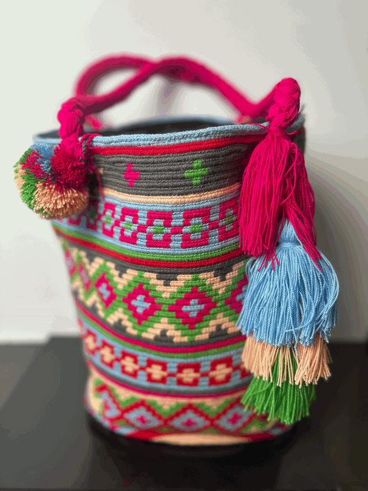 Biondo Miele Pink, Red, Green, Blue, Coral yarn bag