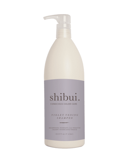 Shibui Violet Toning Shampoo back label close up at Pasadena hair salon
