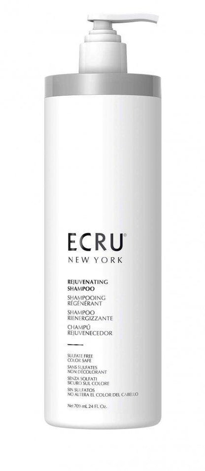 ECRU New York Rejuvenating Shampoo back label close-up at Pasadena Aveda salon