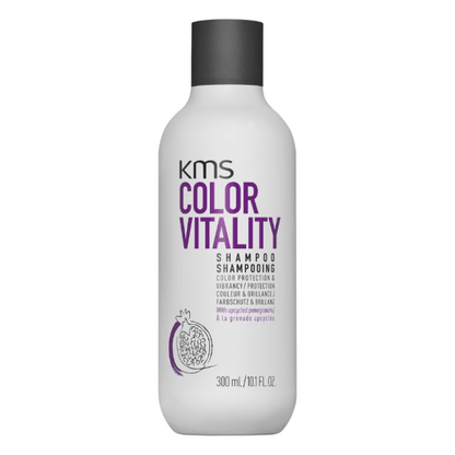 KMS ColorVitality Shampoo 10.1oz bottle close up label at Pasadena hair salon