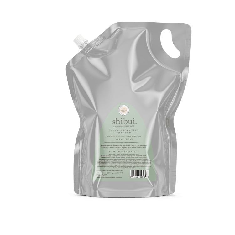 Shibui Ultra Hydrating Shampoo back label close up at Pasadena hair salon