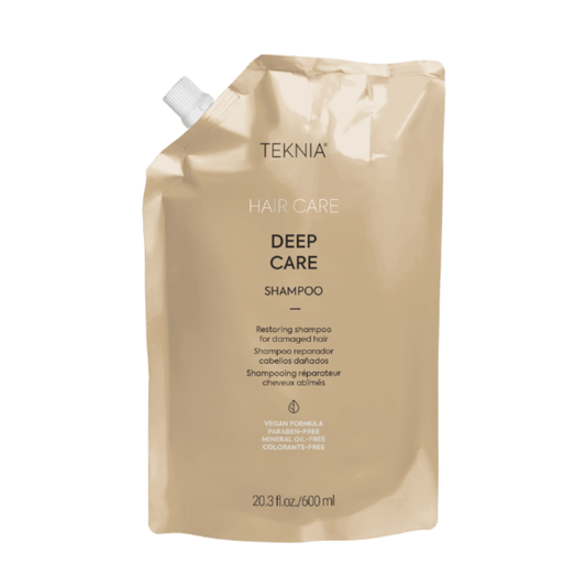 Lakme Deep Care Shampoo 20.3oz refill pouch for intensive care at Pasadena Aveda salon