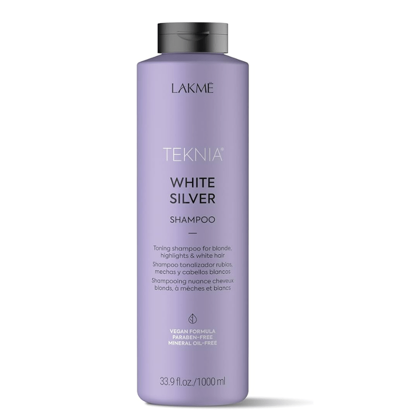 Lakme Teknia White Silver Shampoo back label close up Pasadena salon