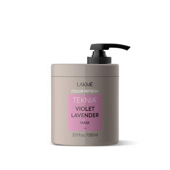 Lakme Teknia Violet Lavender Refresh Treatment label close up at Pasadena salon