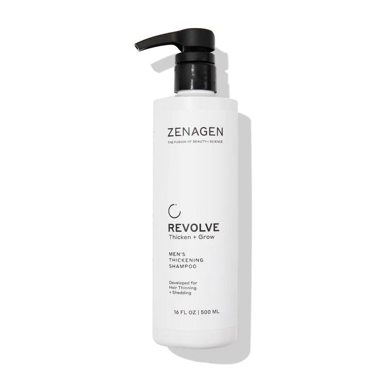 Zenagen Revolve Mens Thickening Shampoo bottle side view Pasadena Aveda salon