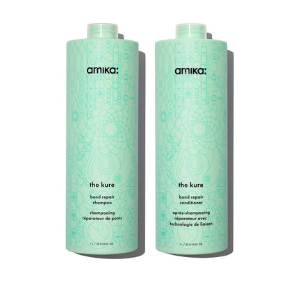 Amika The Kure Shampoo side view bottle hair care at Pasadena hair salon