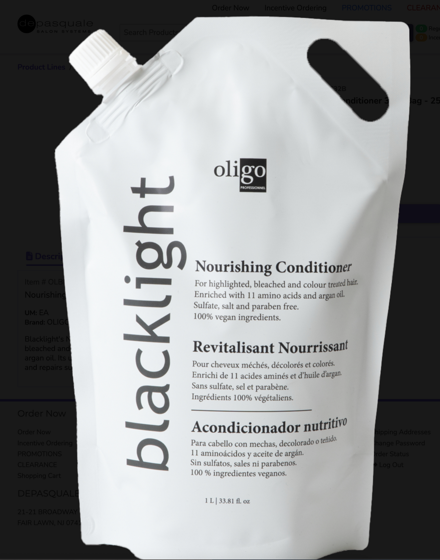 Oligo Blacklight Nourishing Conditioner 32oz Bag - Oligo - Available at Bokaos Aveda Salon & Spa, Pasadena, CA
