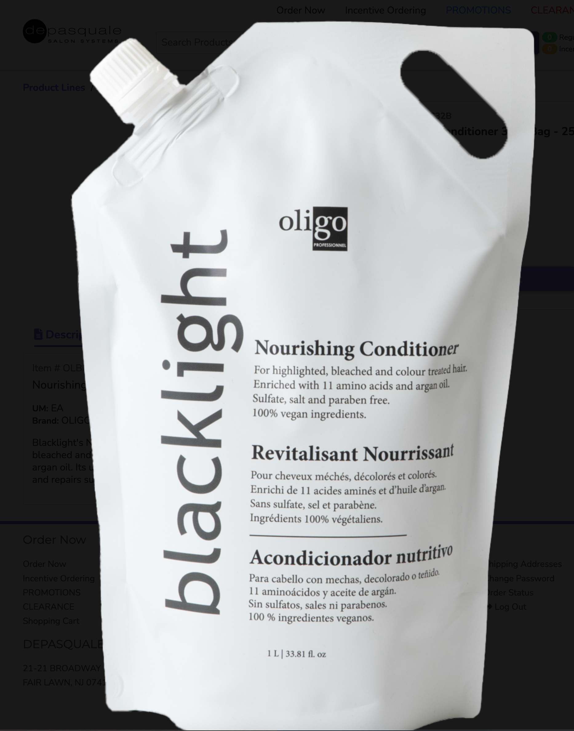 Oligo Blacklight Nourishing Conditioner 32oz Bag - Oligo - Available at Bokaos Aveda Salon & Spa, Pasadena, CA
